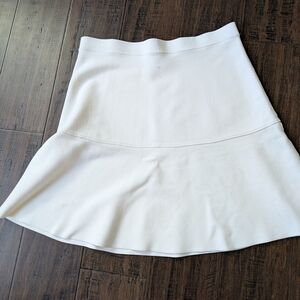Zara White A-Line Flared Skirt